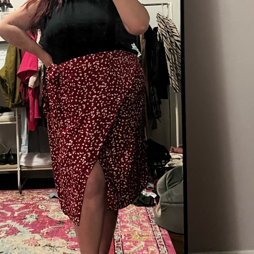 Red Wrap Skirt